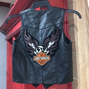 Vintage Tennessee Leather Brown Vest - Harley patch